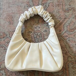 JW PEI Cream Ruched Shoulder Bag